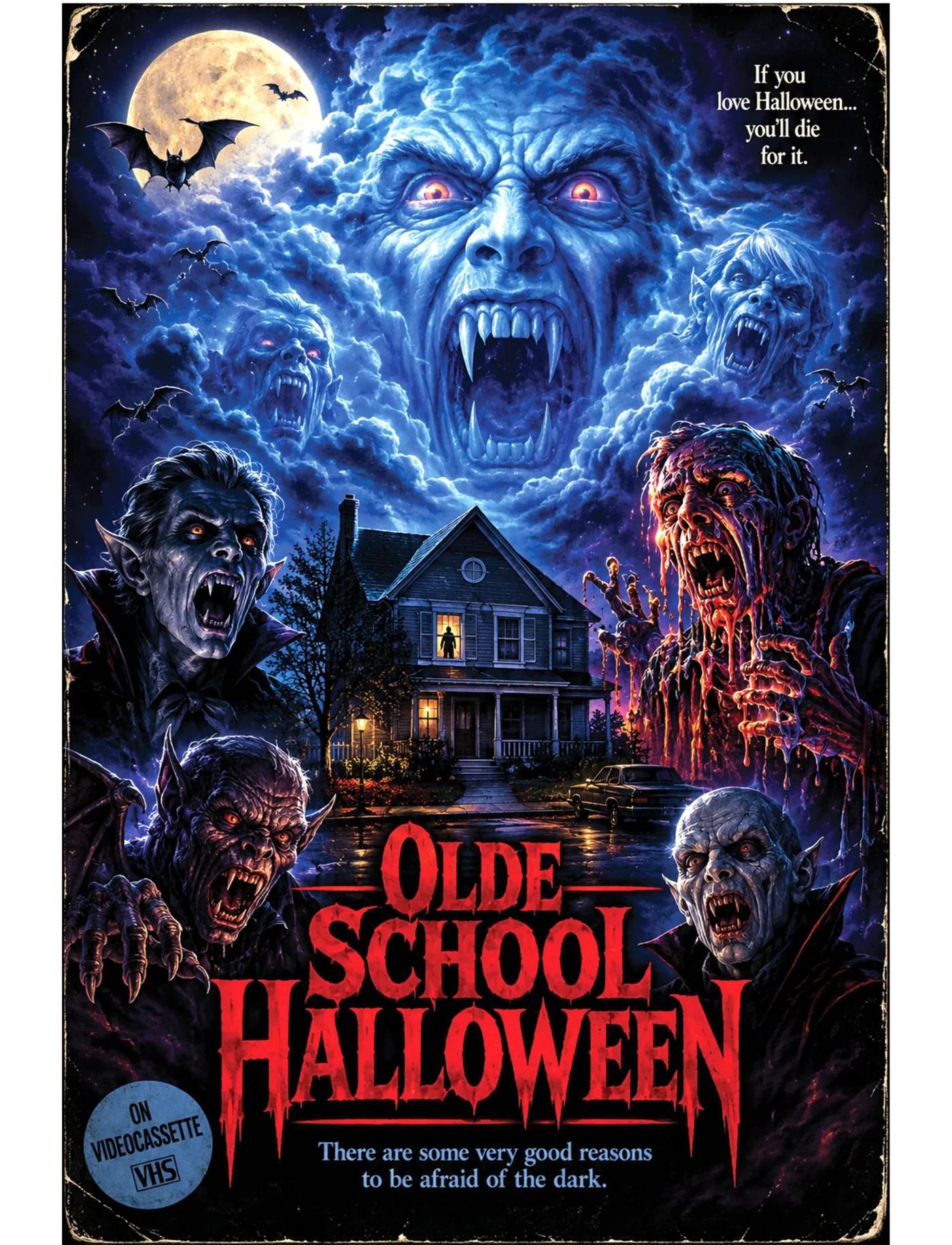 Blood Guzzling In A Quiet 80's Neighborhood poster art
