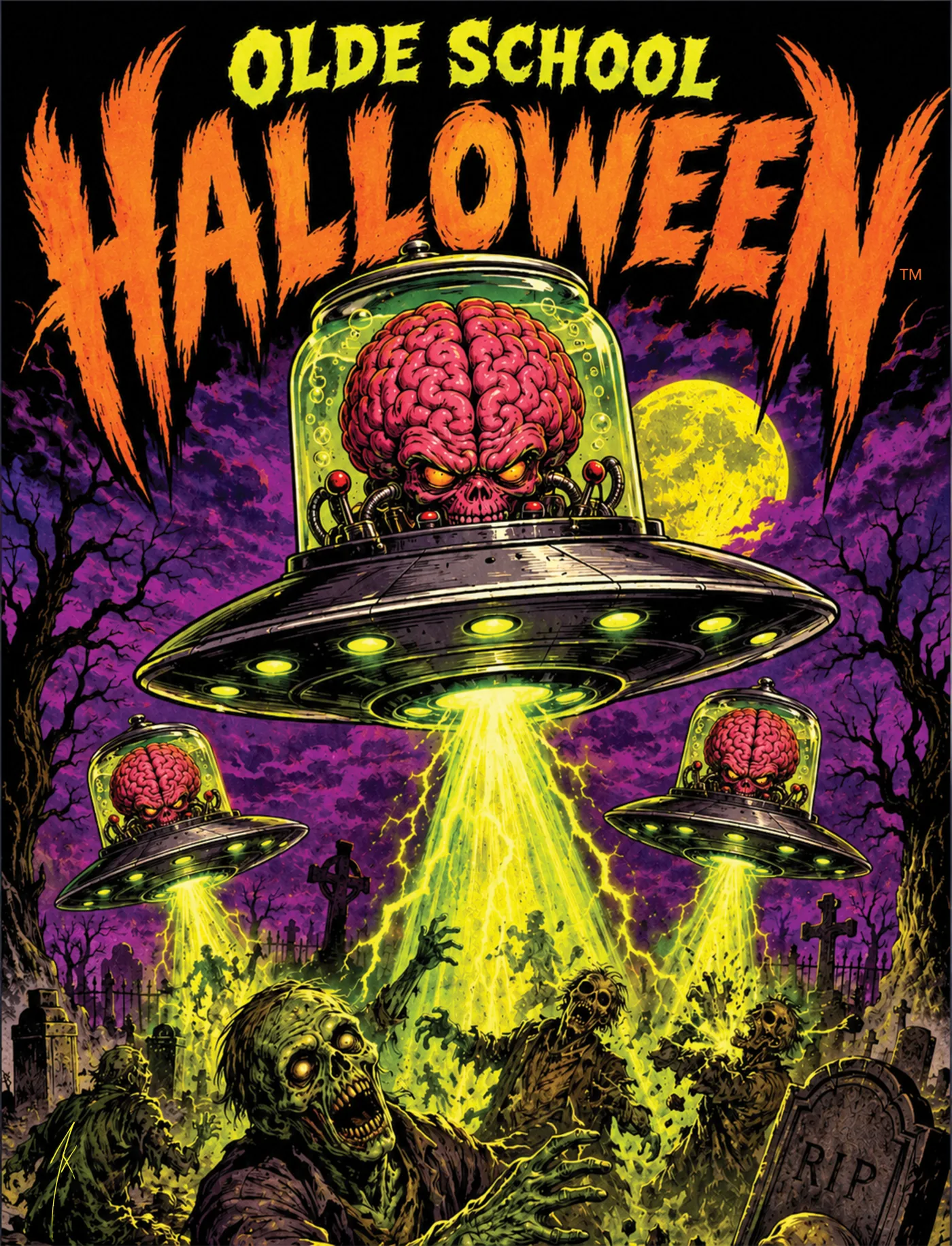Spacebrains vs. Undead poster art