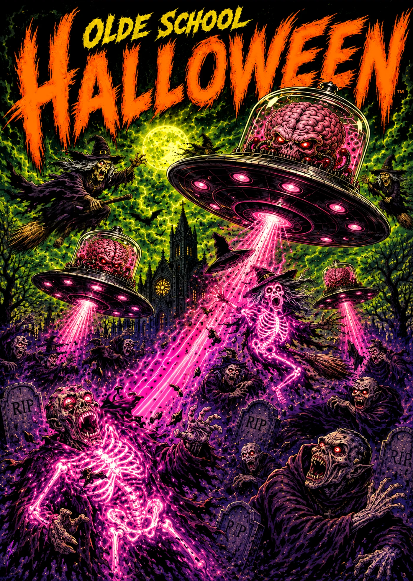 Spacebrains vs. Witches vs. Vampyr Monks Part 2 poster art
